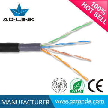 Los cables impermeables del LAN del carrete de madera de la chaqueta del PE al aire libre 4 pares cat5e - 24 awg el 100%